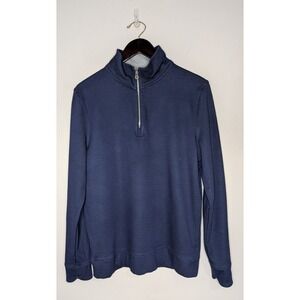 Twillory Men Size M Tailored Performance 1/4 Zip Sweater Navy Blue Pullover Golf